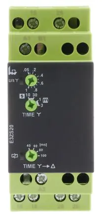Produktfoto 1 von Tele E1Z Zeitrelais, DIN-Hutschiene 240 V dc 240V ac, 1 s to 100 h, 2 Kont. 1, 2-poliger Umschalter