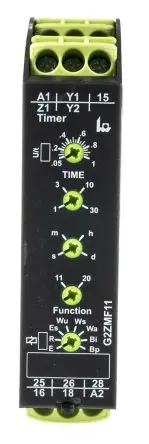 Produktfoto 1 von Tele G2ZMF11 Zeitrelais, DIN-Hutschiene 240 V dc 24V ac, 240 V ac, 0.05 s to 30 Days, 2 Kont. Multifunktion, 2-poliger