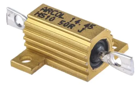 Arcol HS10 Gewickelt Widerstand zur Chassismontage 50 Ω ±5 % / 10 W, Aluminium Axial → 200 °C