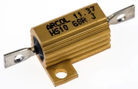 Arcol HS10 Gewickelt Widerstand zur Chassismontage 68 Ω ±5 % / 10 W, Aluminium Axial → 200 °C