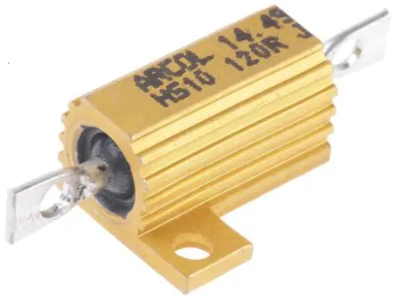 Arcol HS10 Gewickelt Widerstand zur Chassismontage 120 Ω ±5 % / 10 W, Aluminium Axial → 200 °C