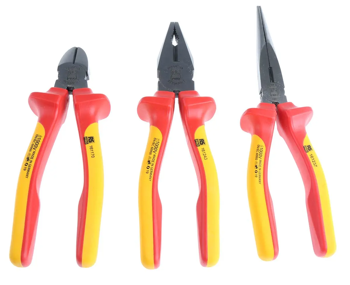 RS PRO Zangensatz 3 Stk. 260 mm Seitenschneider Kombizange Spitzzange