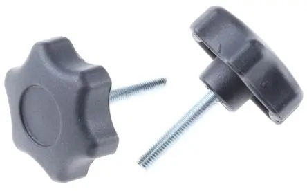 Produktfoto 1 von RS PRO Feststellschraube Schwarz Polyamid 6 x 35 mm Drehknopf, mit Gewindebolzen Ø 50 mm