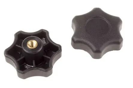 Produktfoto 1 von RS PRO Feststellschraube Schwarz Thermoplast x 9 mm Muschel, mit Gewindebohrung Ø 50 mm