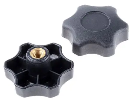 Produktfoto 1 von RS PRO Feststellschraube Schwarz Thermoplast x 15 mm Muschel, mit Buchse Ø 60 mm