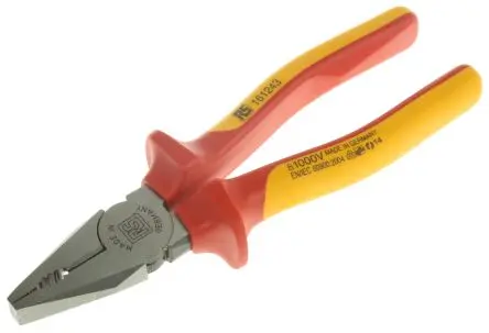 Produktfoto 1 von RS PRO Rundzange / Backen 30mm Standard Schneidkraft → Medium Hard Wire 180mm VDE 1000V zugelassen ESD-Sicherheit