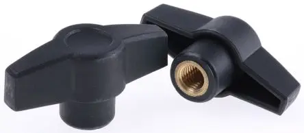 Produktfoto 1 von RS PRO Feststellschraube Schwarz Thermoplast x 15 mm Flügel, mit Gewindebohrung Ø 60 mm