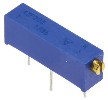 Vishay 43P 20-Gang Durchsteckmontage Trimm-Potentiometer, Seitliche Einstellung, 20 kΩ, 10 %, 0.5 W, Stift, L. 20.57 mm