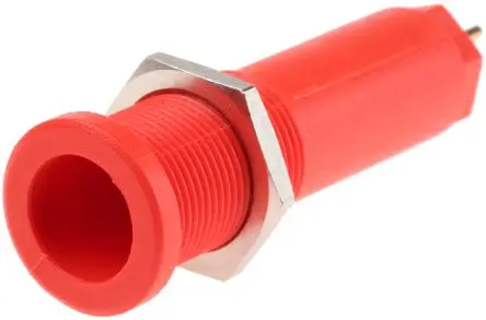 Produktfoto 1 von Staubli 4 mm Buchse Rot Buchse für Laborstecker, Kontakt Gold, 1kV, 5 kV 10A Stecker