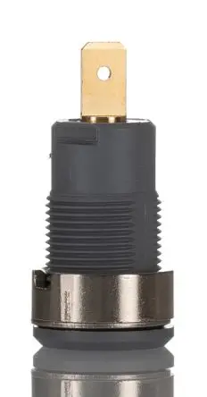 Produktfoto 1 von Staubli 4 mm Buchse Grau Buchse für Laborstecker, Kontakt Gold, 1000V 24A Stecker