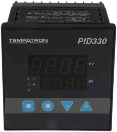 Produktfoto 1 von Tempatron PID330 PID Temperaturregler Panel, 2 x Relais Ausgang/ Thermoelement Typ W, Thermoelement Typ B,