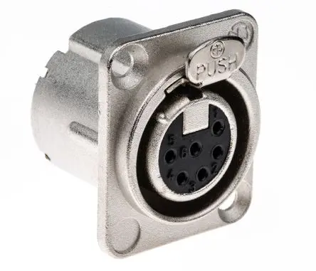 Produktfoto 1 von Neutrik Gerade 6-polig Panel Buchse Silber auf Nickel XLR-Steckverbinder, 50V