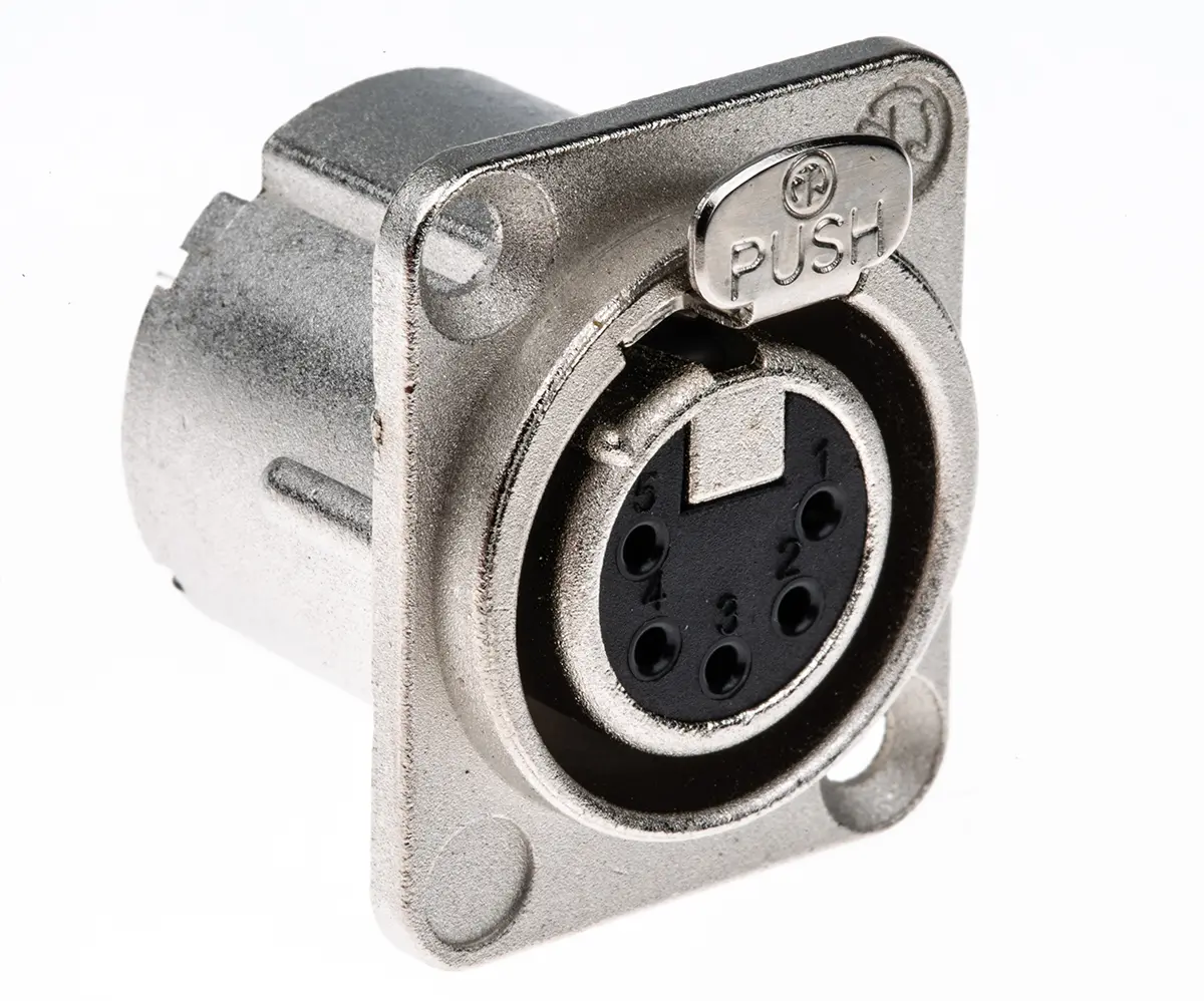 Produktfoto 1 von Neutrik Gerade 5-polig Panel Buchse Silber auf Nickel XLR-Steckverbinder, 50 V