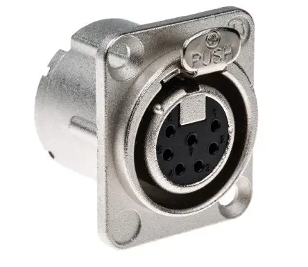 Produktfoto 1 von Neutrik Gerade 7-polig Panel Buchse Silber auf Nickel XLR-Steckverbinder, 50V