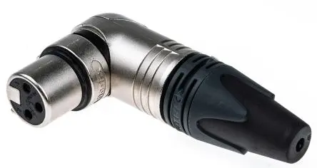 Produktfoto 1 von Neutrik gewinkelt 3-polig Kabel Buchse Silber Natur XLR-Steckverbinder, 50V