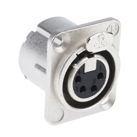 Produktfoto 1 von Neutrik Gerade 4-polig Panel Buchse Silber auf Nickel XLR-Steckverbinder, 50V