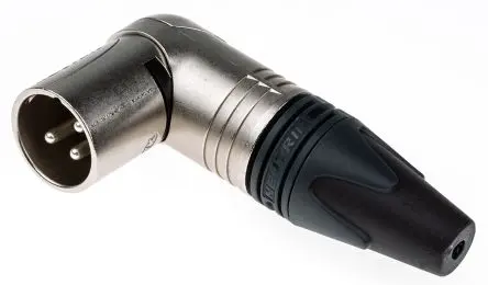 Produktfoto 1 von Neutrik gewinkelt 3-polig Kabel Stecker Silber auf Nickel XLR-Steckverbinder, 50V ac