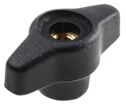 Produktfoto 1 von RS PRO Feststellschraube Schwarz Thermoplast x 9 mm Flügel, mit Gewindebohrung Ø 40 mm