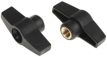 Produktfoto 1 von RS PRO Feststellschraube Schwarz Thermoplast x 12 mm 1-Zacken, mit Gewindebohrung Ø 50 mm