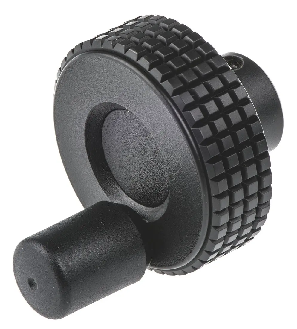 Produktfoto 1 von Elesa Handrad, Rad ø 40 mm, 6 mm, 15 mm Gebohrte Nabe, Rad Mat. Technopolymer, Schwarz