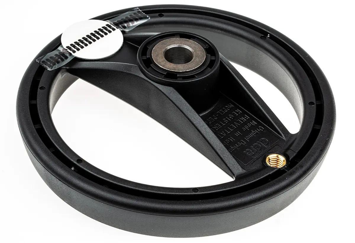 Produktfoto 1 von Elesa Speichen Handrad, Rad ø 160 mm, 14 mm, 27 mm Gebohrte Nabe, Rad Mat. Technopolymer, Schwarz