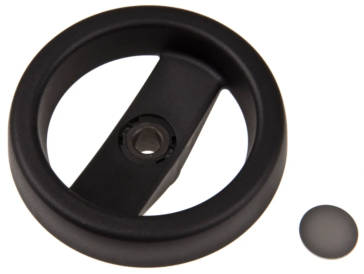 Produktfoto 1 von Elesa Speichen Handrad, Rad ø 99 mm, 10 mm, 17 mm Gebohrte Nabe, Rad Mat. Technopolymer, Schwarz