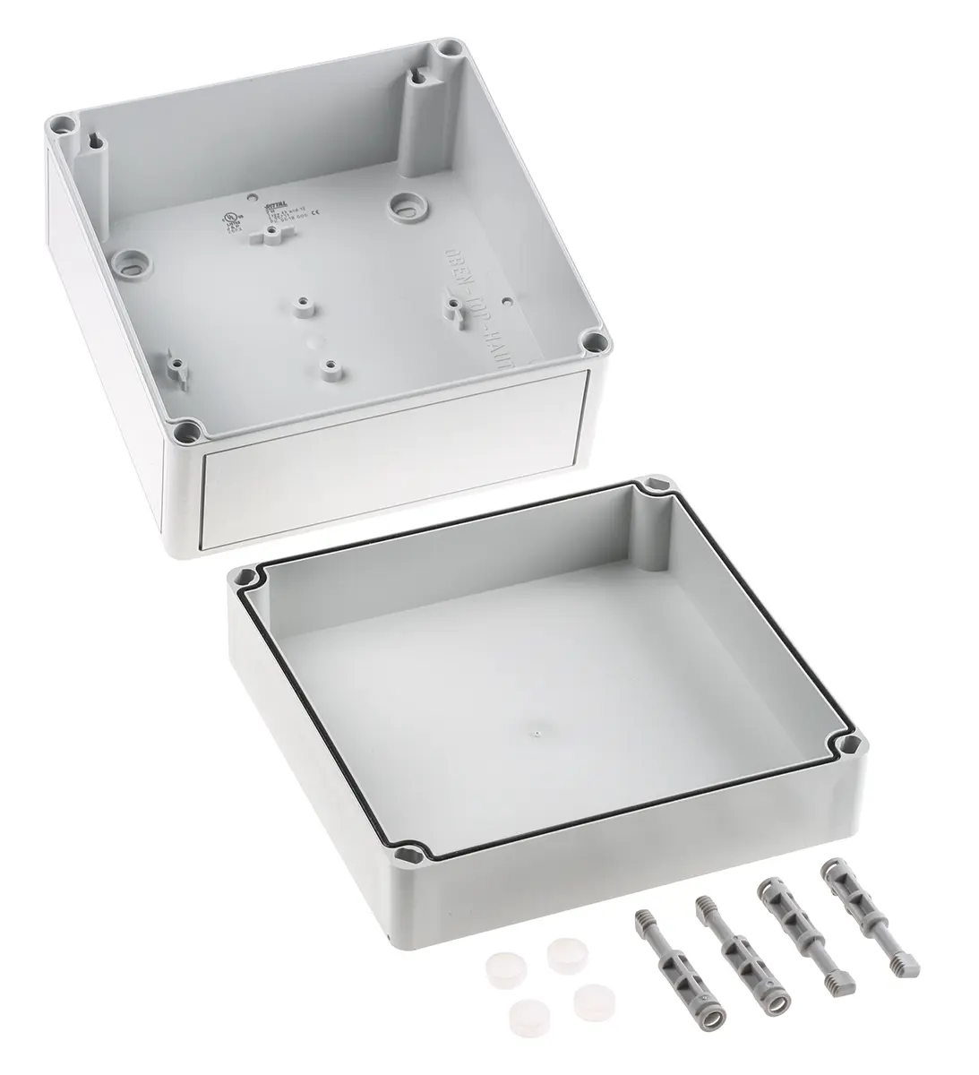 Produktfoto 1 von Rittal PK Polycarbonat Wandanschlusskasten RAL 7035 IP66, HxBxT 180 mm, 180 mm x 111 mm