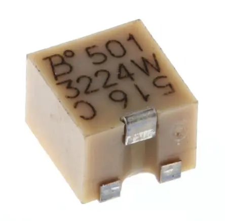 Produktfoto 1 von Bourns 3224 12-Gang Oberfläche Trimm-Potentiometer, Einstellung von oben, 500 Ω, 10 %, 0.25 W, J-Haken, L. 4.8 mm, L.