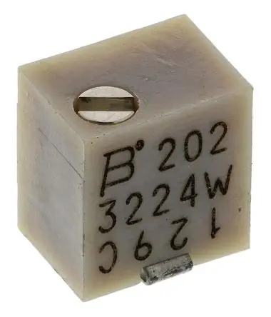 Bourns 3224 12-Gang Oberfläche Trimm-Potentiometer, Einstellung von oben, 2 kΩ, 10 %, 0.25 W, J-Haken, L. 4.8 mm, L. 0.6