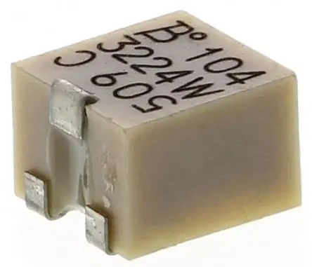 Produktfoto 1 von Bourns 3224 12-Gang Oberfläche Trimm-Potentiometer, Einstellung von oben, 100 kΩ, 10 %, 0.25 W, J-Haken, L. 4.8 mm, L.