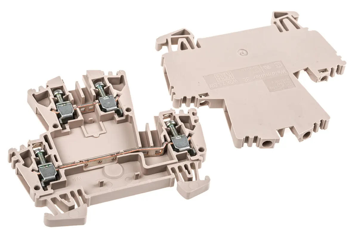 Produktfoto 1 von Weidmüller WDK Anschlussklemmenblock für Durchkontaktierung 2 Dunkelbeige, 2.5 mm², 400 V Schraubbefestigung IECEx/ATEX