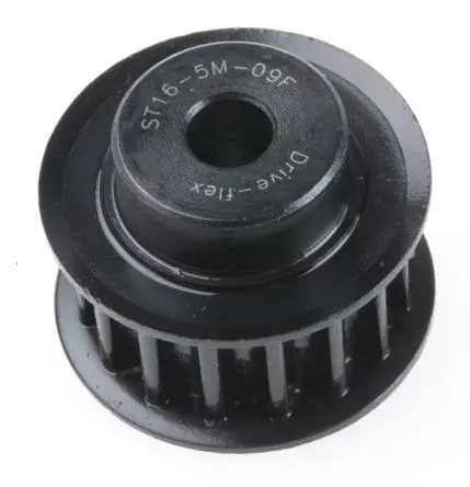 Produktfoto 1 von RS PRO Stahl Zahnriemenscheibe 9 mm, 16 Zähne / Teilung 5 mm, Bohrung 6 mm