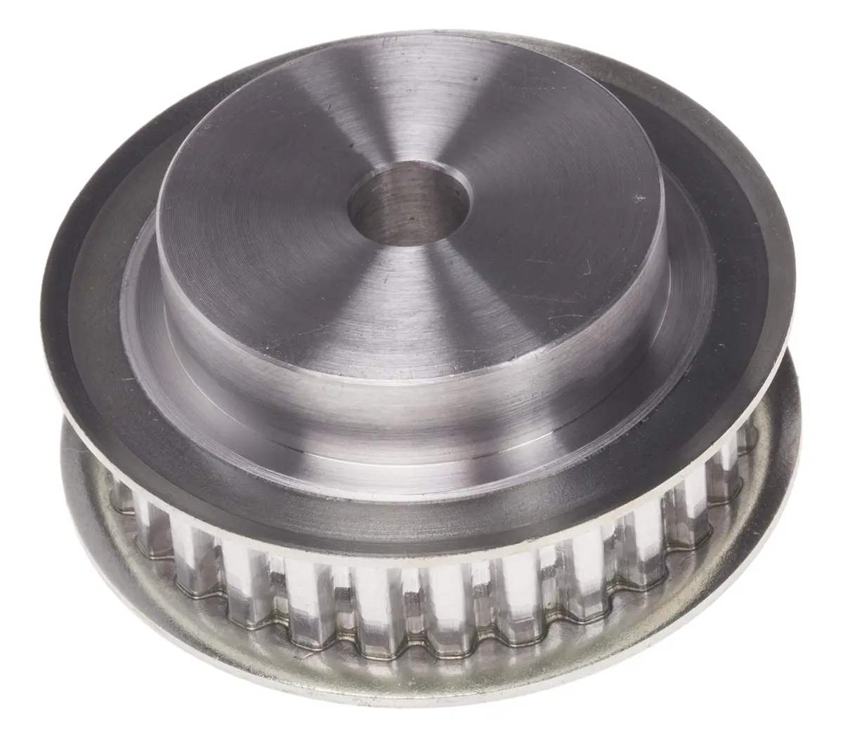 Produktfoto 1 von RS PRO Aluminium Zahnriemenscheibe 9.5 mm, 28 Zähne / Teilung 5 mm, Bohrung 8 mm
