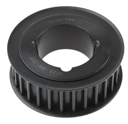 Produktfoto 1 von RS PRO Stahl Zahnriemenscheibe 28 mm, 28 Zähne / Teilung 8 mm, Bohrung 28 mm