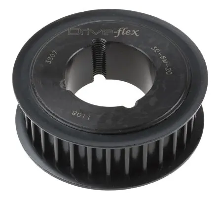 Produktfoto 1 von RS PRO Stahl Zahnriemenscheibe 28 mm, 30 Zähne / Teilung 8 mm, Bohrung 28 mm