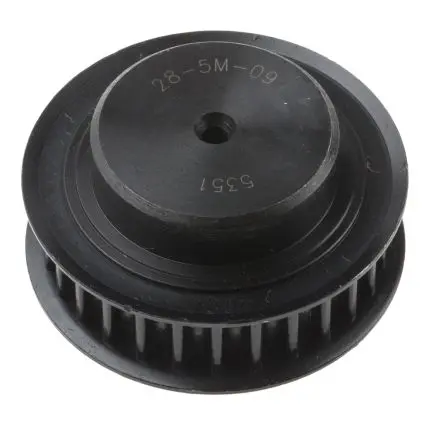 Produktfoto 1 von RS PRO Stahl Zahnriemenscheibe 9 mm, 28 Zähne / Teilung 5 mm, Bohrung 6 mm