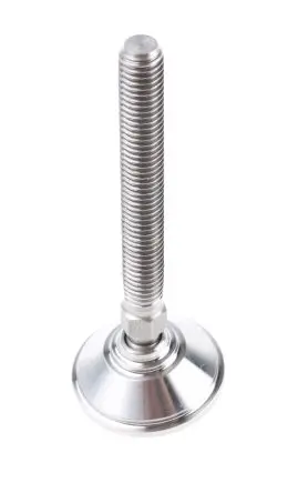 Produktfoto 1 von Nu-Tech Engineering Verstellbarer Fuß M10 bis 600 kg x 75 mm, bis 10° neigbar Edelstahl, Ø 38 mm x 100 mm