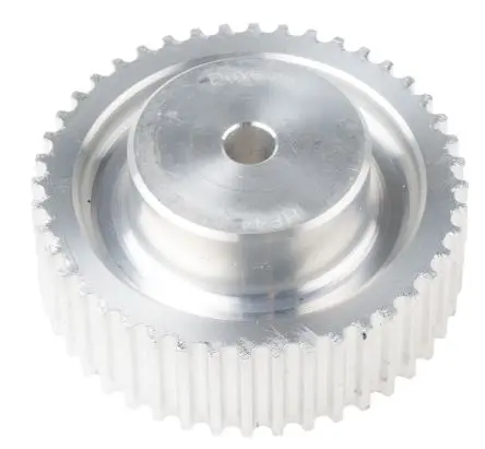 Produktfoto 1 von RS PRO Aluminium Zahnriemenscheibe 15 mm, 44 Zähne / Teilung 5 mm, Bohrung 8 mm