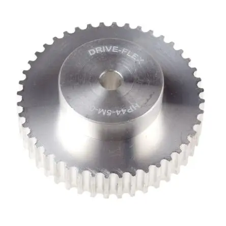 Produktfoto 1 von RS PRO Aluminium Zahnriemenscheibe 9 mm, 44 Zähne / Teilung 5 mm, Bohrung 8 mm