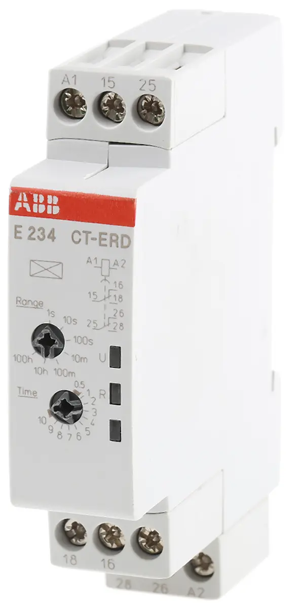 Produktfoto 1 von ABB 1SVR Zeitrelais, DIN-Schienen, 0.05 s → 100h, 24 → 240 V ac, 24 → 48V dc, 2 Kont. Einfach,