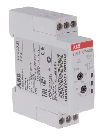 Produktfoto 1 von ABB 1SVR Zeitrelais, DIN-Hutschiene 48 V dc 24V ac, 240 V ac, 0.05 s to 10 min, 2 Kont. 1, DPST