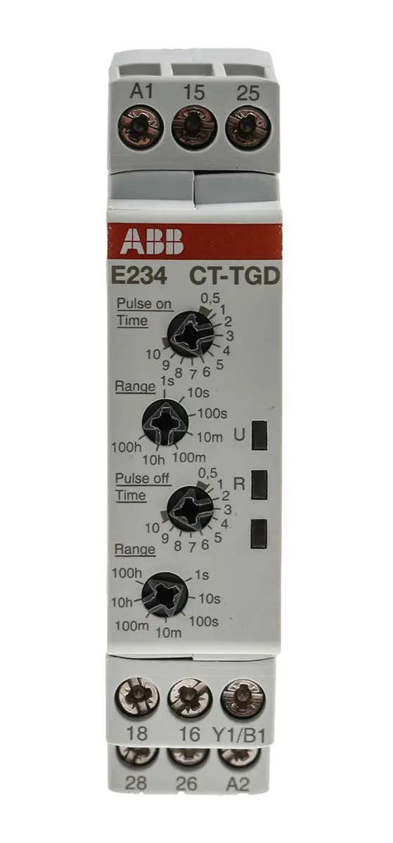 Produktfoto 1 von ABB 1SVR Zeitrelais, DIN-Schienen, 0.05 s → 100h, 24 → 240 V ac, 24 → 48V dc, 2 Kont. Einfach,