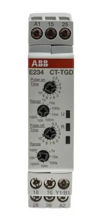 Produktfoto 1 von ABB 1SVR Zeitrelais, DIN-Hutschiene 48 V dc 24V ac, 240 V ac, 0.05 s to 100 h, 2 Kont. 1, 2-poliger Umschalter