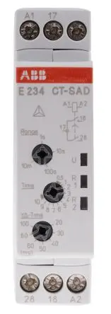 Produktfoto 1 von ABB 1SVR Zeitrelais, DIN-Hutschiene 48 V dc 24V ac, 240 V ac, 0.05 s to 10 min, 2 Kont. 1, DPST