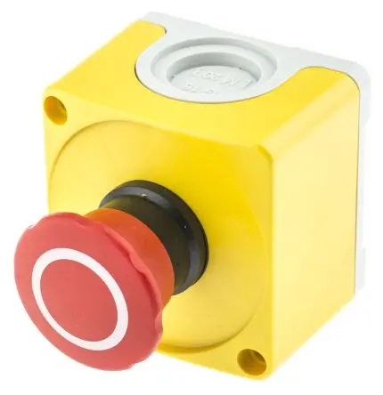 Produktfoto 1 von ABB 1SFA Not-Aus-Drucktaster, SMD, 2 Öffner, Gelb, Rot IP66, IP69K, IP67, 65mm, x 65 mm, Zugentriegelung