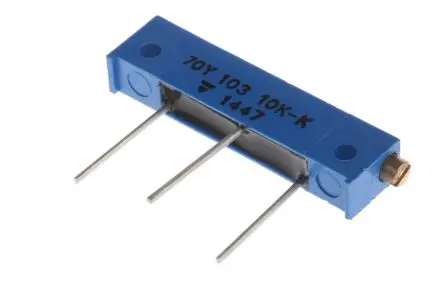 Vishay 70Y 20-Gang Durchsteckmontage Trimm-Potentiometer, Seitliche Einstellung, 10 kΩ, 10 %, 1 W, Stift, L. 33.53 mm