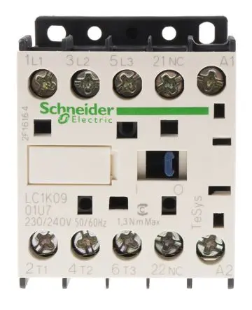 Produktfoto 1 von Schneider Electric TeSys K Schütz 230V ac-Spule, 3-polig, 690V ac / 9 A 240V 4 kW 3 Schließer Motorsteuerung