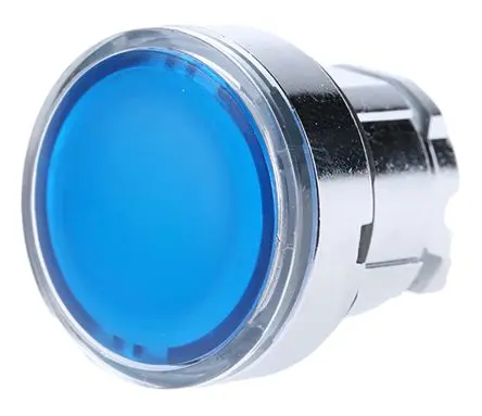 Produktfoto 1 von Schneider Electric Harmony XB4 Drucktastenkopf Ø 22 mm, Blau Federrückstellung Rund Rund Metall, IP66