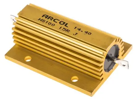 Arcol HS100 Aluminium Widerstand zur Chassismontage 15 Ω ±5 % / 100 W, Aluminium Axial → 200 °C