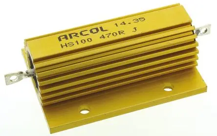 Produktfoto 1 von Arcol HS100 Gewickelt Hochleistungs-Drahtwiderstand 470 Ω ±5 % / 100 W, Aluminium Axial → 200 °C